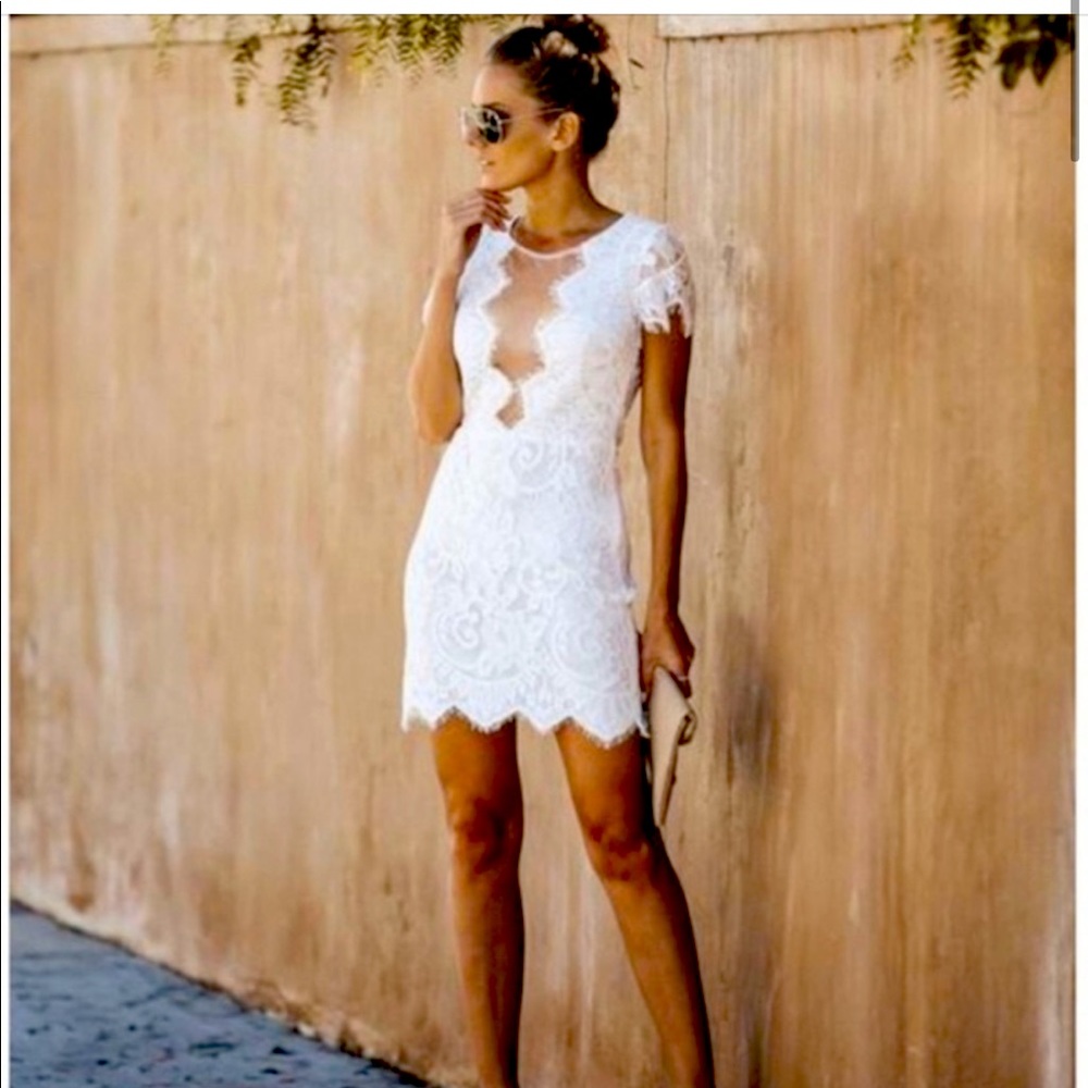 Vici mini white lace dress